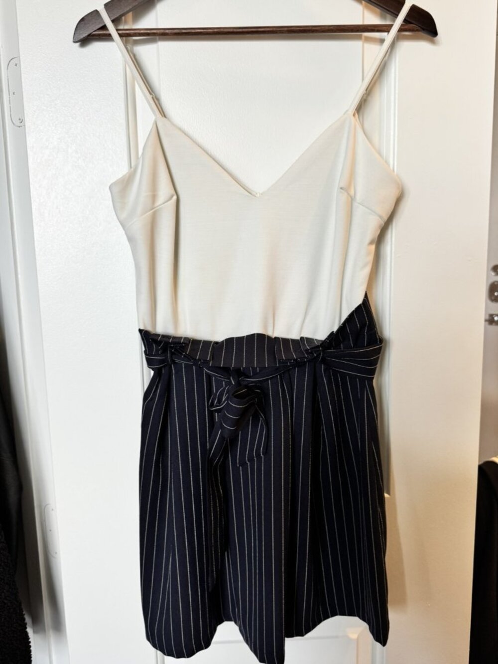 Women's White and Blue Casual-dresses